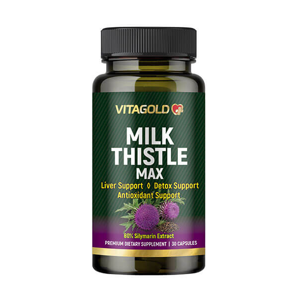 10-01-83 Milk Thistle Max Бял трън макс (Milk thistle Max) - за черния дроб, естествена детоксикация и храносмилателен комфорт, 30 капсули - Image 1